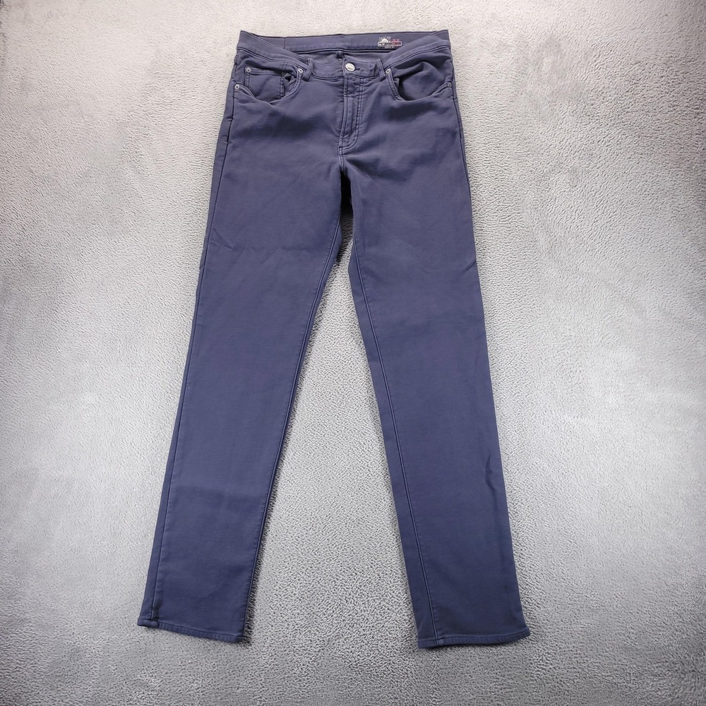 Faherty Jeans Mens 34x32 Blue Slim Straight Stretch Comfort Office Preppy